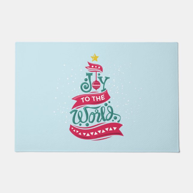 Joy to the World Christmas Quote Typography Doormat (Front)