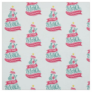 Joy to the World Christmas Quote Typography Fabric