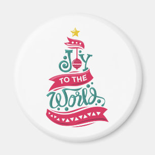 Joy to the World Christmas Quote Typography Magnet