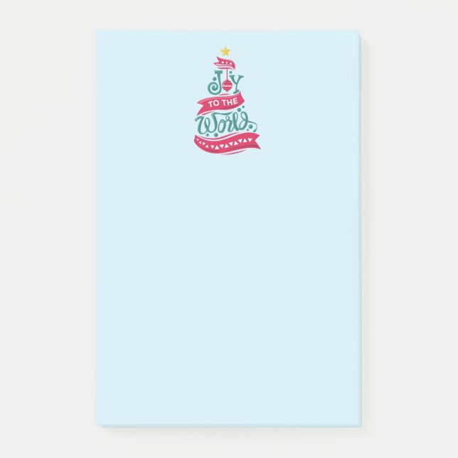 Joy to the World Christmas Quote Typography Post-it Notes (Front)