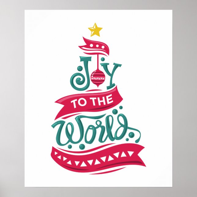 Joy to the World Christmas Quote Typography Poster (Front)