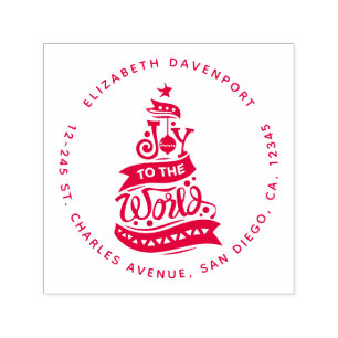Joy to the World Christmas Quote Typography Self-inking Stamp