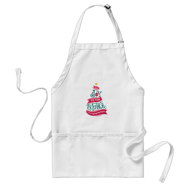 Joy to the World Christmas Quote Typography Standard Apron (Front)