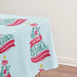 Joy to the World Christmas Quote Typography Tablecloth