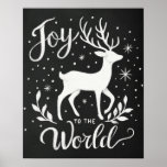 Joy to the World Christmas Reindeer chalkboard Poster<br><div class="desc">Add a touch of festive cheer to your home this holiday season with this beautiful "Joy to the World" reindeer poster. Featuring an elegant white reindeer and hand-drawn typography, this design evokes the warmth and joy of Christmas. Perfect for your living room, entryway, or as a thoughtful holiday gift. Celebrate...</div>