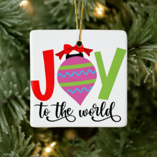 Joy to the World Christmas Song Ceramic Ornament