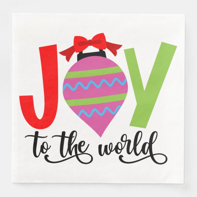Joy to the World Christmas Song Napkin (Front)