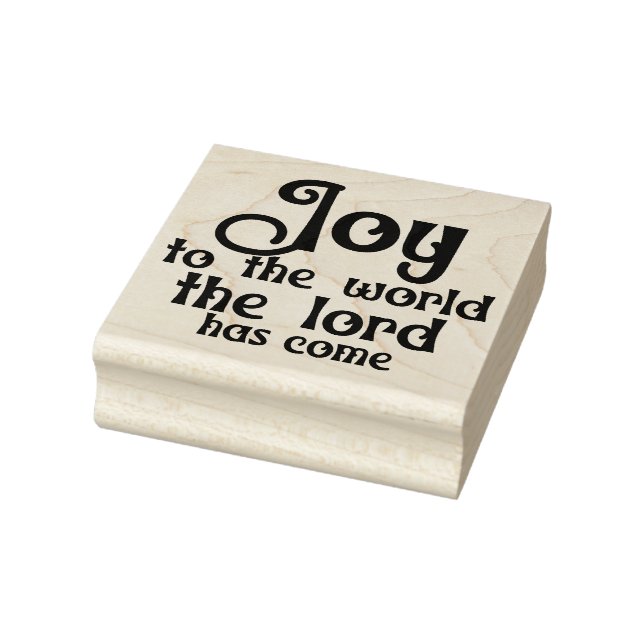 Joy To The World Christmas Square Wood Rubber Stamp (Stamp)