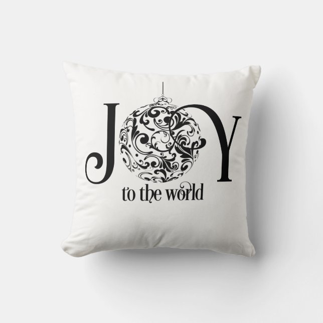 Joy to the world Christmas throw pillow (Front)