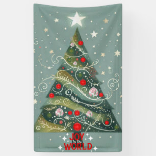 Joy to the world Christmas tree Banner