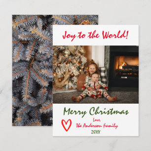 Joy to the World Christmas Tree Family Photo Card