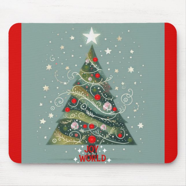 Joy to the world Christmas tree Mouse Pad (Front)