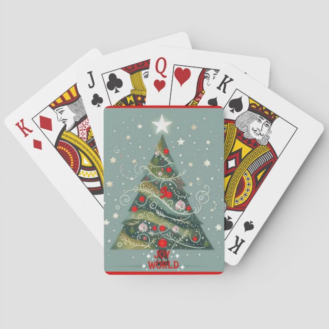 Joy to the world Christmas tree Playing Cards (Back)