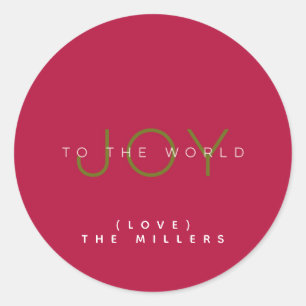 Joy To The World Classic Round Sticker