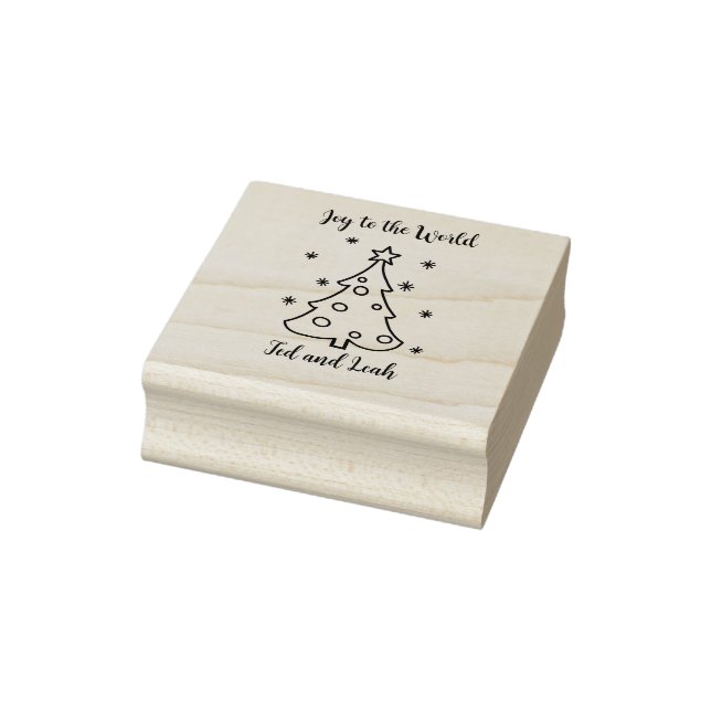 Joy to the world customizable Christmas tree  Rubber Stamp (Stamp)