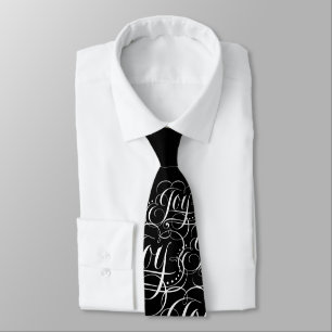 Joy to the World Elegant Christmas Lettering Black Tie