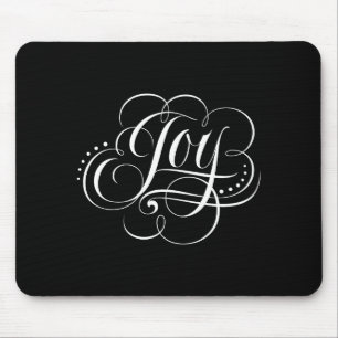 Joy To The World Fancy Swirly Elegant Christmas Mouse Pad