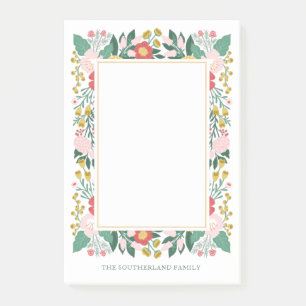 Joy To The World Floral Garden Elegant Photo Frame Post-it Notes