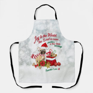 Joy to the World - Frenchie Love  Apron