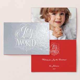 Joy to the World Genuine Silver Foil Christmas Foil Card
