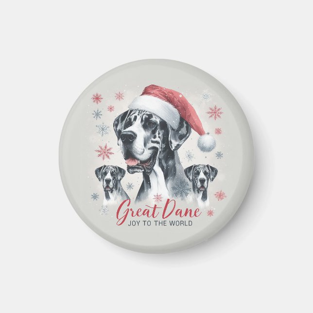 Joy to the World - Great Dane Christmas Holiday Magnet (Front)