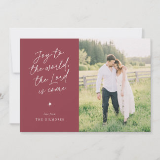 Joy to the World Handwriting Religious Christmas Holiday Card