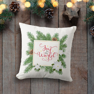 Joy to the World Holiday Christmas Pillow