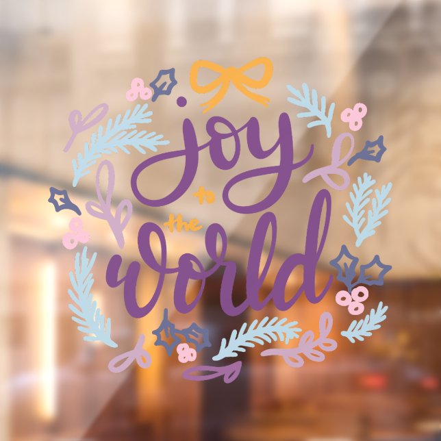 Joy to the World Holiday Design Window Cling (Sheet 2)