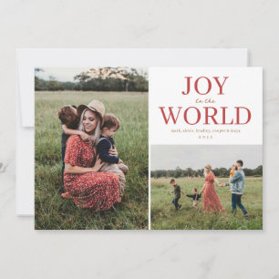 Joy to the World Holiday Photo Collage Card