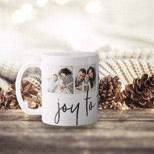 Joy to the World   Holiday Photo Collage Coffee Mug