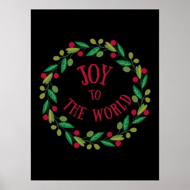Joy to the World Holiday Wreath Poster (Front)