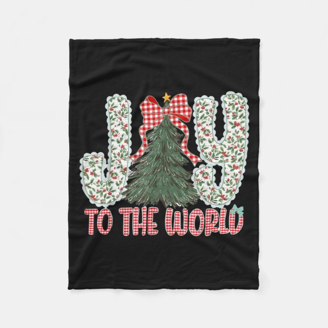 Joy To The World Jesus Christian Christmas Xmas Tr Fleece Blanket (Front)