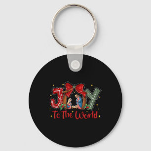 Joy To The World Jesus Christian Christmas Xmas Tr Keychain