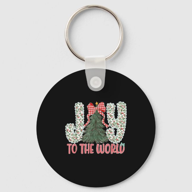 Joy To The World Jesus Christian Christmas Xmas Tr Keychain (Front)