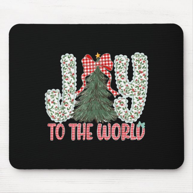 Joy To The World Jesus Christian Christmas Xmas Tr Mouse Pad (Front)