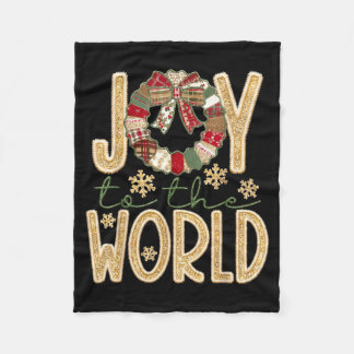 Joy To The World Jesus Christian Snowflake Christm Fleece Blanket