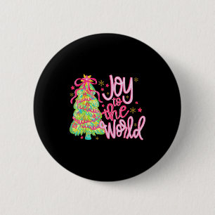 Joy To The World Jesus Christian Xmas Tree Holiday 2 Inch Round Button