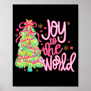 Joy To The World Jesus Christian Xmas Tree Holiday Poster
