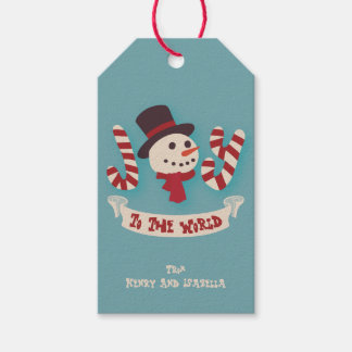 Joy To The World l Snowman Christmas New Year's Gift Tags
