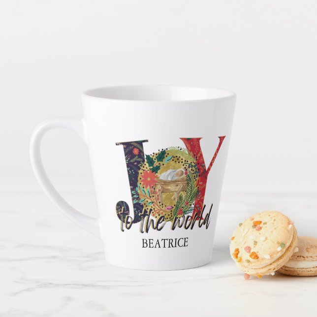 Joy To The World  Nativity Christmas  Latte Mug (In Situ)