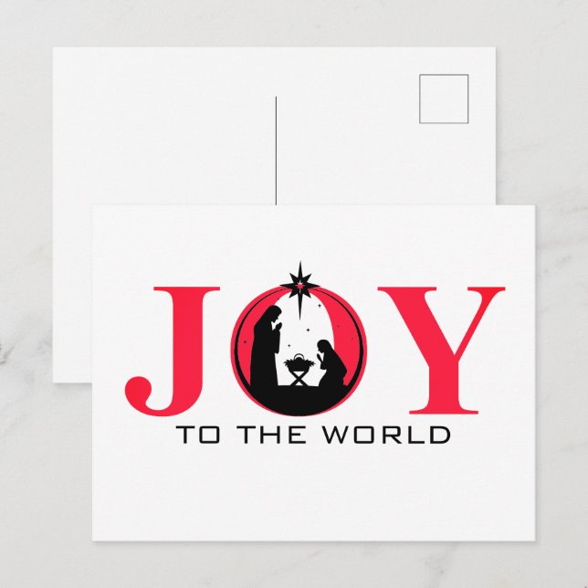 Joy to the World Nativity Christmas Postcard (Front/Back)