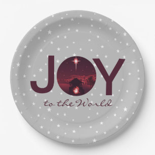 Joy to the World nativity Paper Plate