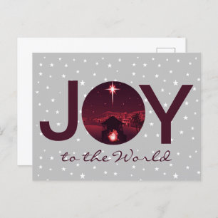 Joy to the World nativity  Postcard