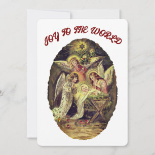 Joy to the World Nativity Religious Christmas  Holiday Card