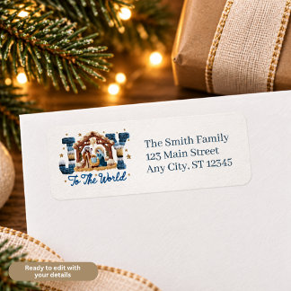 Joy to the World Nativity Scene Return Address