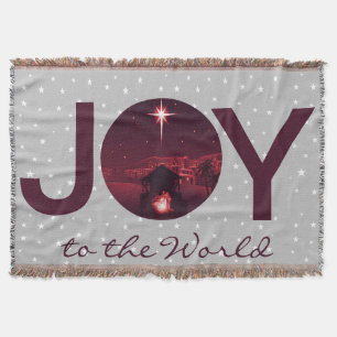 Joy to the World nativity  Throw Blanket