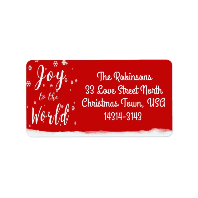 Joy to the World Personalize labels (Front)