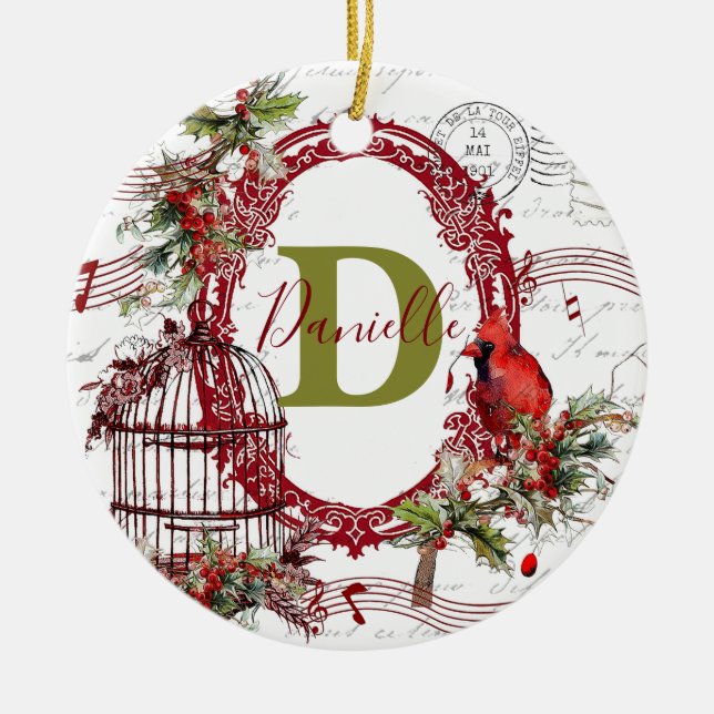 Joy to the world personalized ceramic ornament (Front)