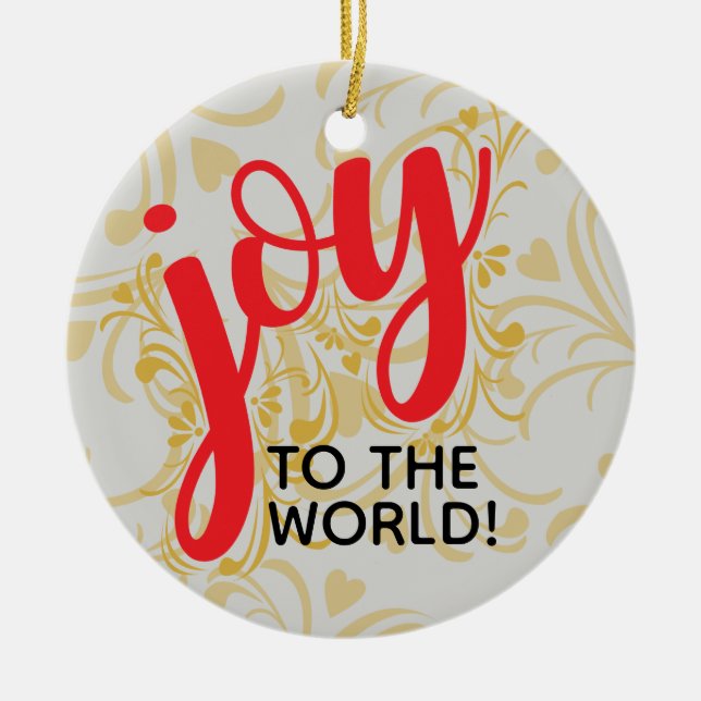 Joy To The World Personalized Ceramic Ornament (Front)