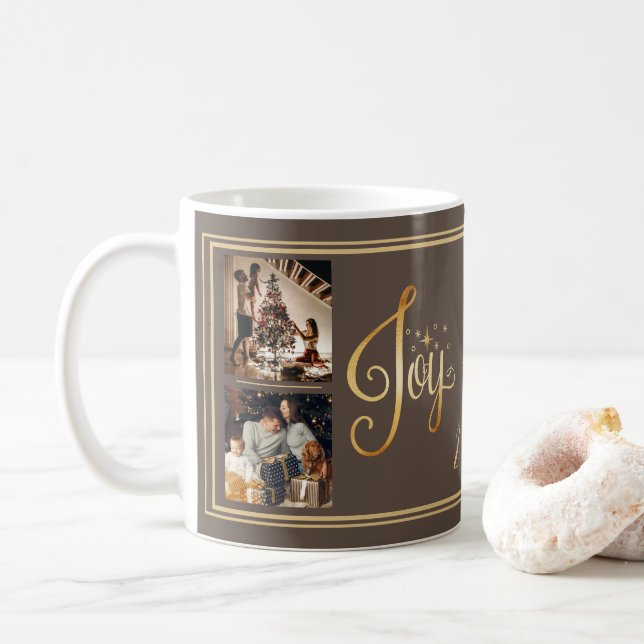 Joy to the World Personalized Gold Mug (With Donut)